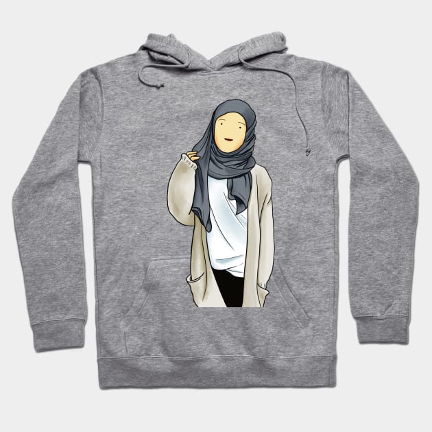 Girl wearing a white cardigan Hoodie by smithandco